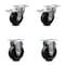 Service Caster 4 Inch Soft Rubber Swivel Top Plate Caster Lock Brakes 2 Rigid SCC, 2PK SCC-TTL20S414-SRS-2-R-2 - alternate 1